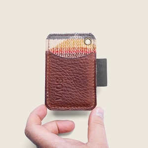 Cartera Woodland / Cartera de cuero EDC con bolsillo frontal