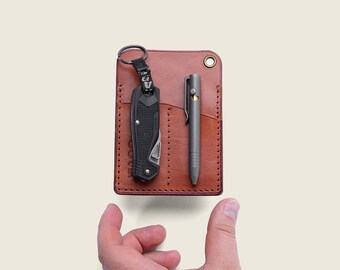 Notetaker Mini EDC Leather Notebook Wallet, Everyday Carry Wallet Slip, Moleskine XS Cover