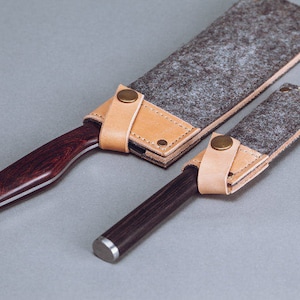 Leather Knife Cover, Saya Knife Cover, Handmade Knife Sheath, Leather Sheath, Chef Roll Knife Cover, Chef Knife Cover, Leather Saya, Merino