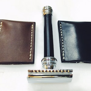 Handmade Safety Razor Cover / Sheath - Wet Shaving, Dark Brown Oiled ...