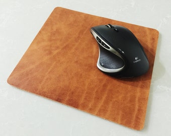 Gepersonaliseerde leren muismat: handgemaakt Hermann Oak, aangepaste formaten