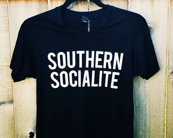 Southern Socialite Vintage-Feel Tee