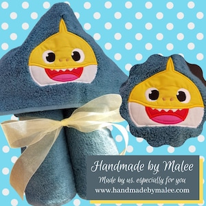 Shark Hooded Towel, Hooded Bath Towel, Hooded Kid&#39;s Towel, Beach Towel for Kids, Kid’s Hooded Pool Towel