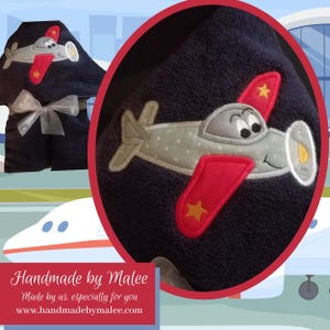 Plane Hooded Towel, Hooded Bath Towel, Hooded Kid&#39;s Towel, Beach Towel for Kids, Kid’s Hooded Pool Towel