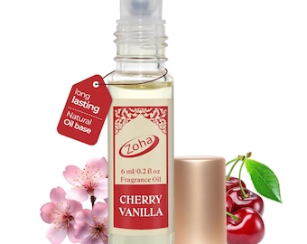 Cherry Vanilla Perfume Oil, Alcohol Free, Roll On & Spray