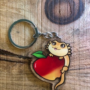 Apple Bearded Dragon Acrylic Keychain