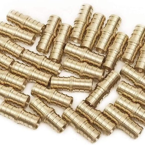 Pex 1/5,1 cm Barb Gerade Kupplung Crimp Fitting – Tasche von 50 PCS/Messing/1/5,1 cm