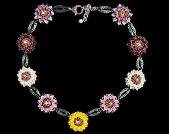 Blooming Dahlia Necklace PDF Pattern