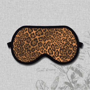 Sleep Mask Leopard Skin, Eye Mask, Cotton Print, Comfort, Self Care, Relaxation, Gift Idea, Interior Foam, Funny Sleeping Mask, SM 025