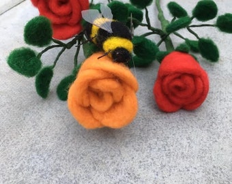 needle felted rose