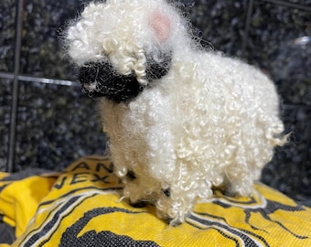 Valais Blacknose sheep-Farm animal figurine- for sheep lovers -country farm decor / Handmade needle felted