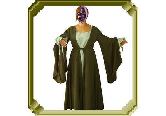 Medieval Women Clothing Garment Formal Wear Olive Coat Etsy