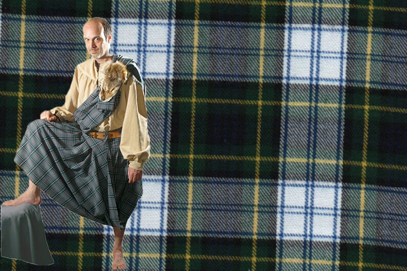 Great Kilt or Medieval Pleated Kilt or Plaid Tartan Fabric, Ancient