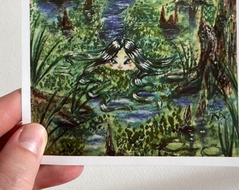 Swamp Siren Original 5"x7" Art Print