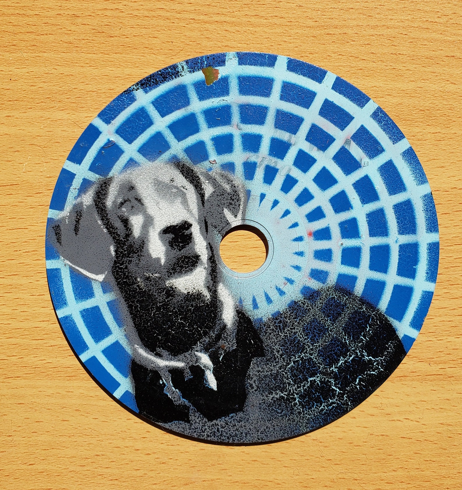 Great Dane Dog Spray Paint Stencil Recycled CD Fridge Etsy