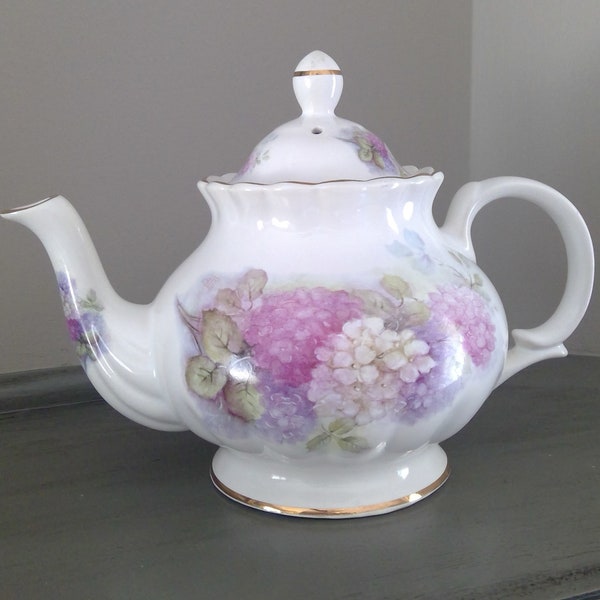 Vintage Staffordshire Floral Teapot