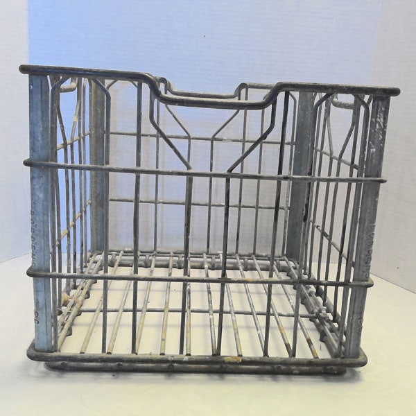 Vintage All Metal Borden's Milk Crate