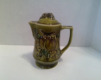 Vintage Green Juice Pitcher with Lid