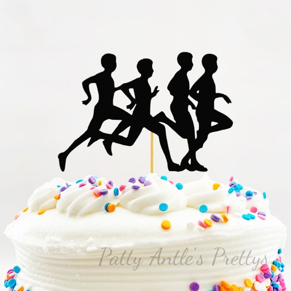 Glitter Running Team Cake Topper, Male Running Club Cake Topper, School Track Club Cake Topper, Female Runners Cake Topper