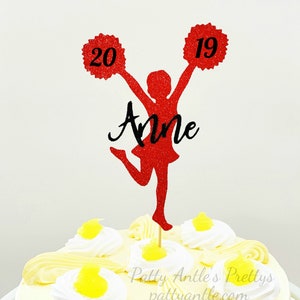 12 edible cupcake toppers Cheer Birthday Personalised 7.5 inch Round Cake Topper Cheerleader Rice wafer or Icing Sheet.1099
