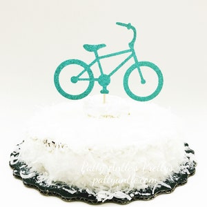 Glitter Bicycle Cake Topper, Bike Cake Topper, Teen Cake Toppers, Birthday Cake Topper, Birthday Number Bike Cake Topper