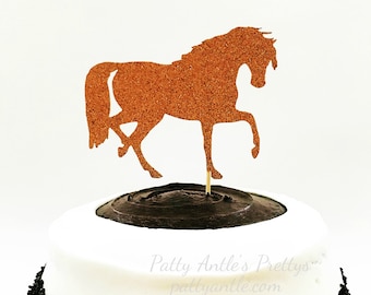 Glitter Horse Cake Topper, Horse Cake Topper, Equestrian Cake Topper, Happy Birthday Horse Cake Topper