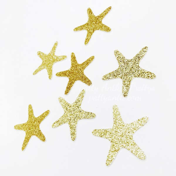 Glitter Starfish Die Cuts, Glitter Starfish Confetti, Beach Die Cuts, Beach Confetti, Under the Sea Die Cuts, Under the Sea Confetti, 30 Ct.