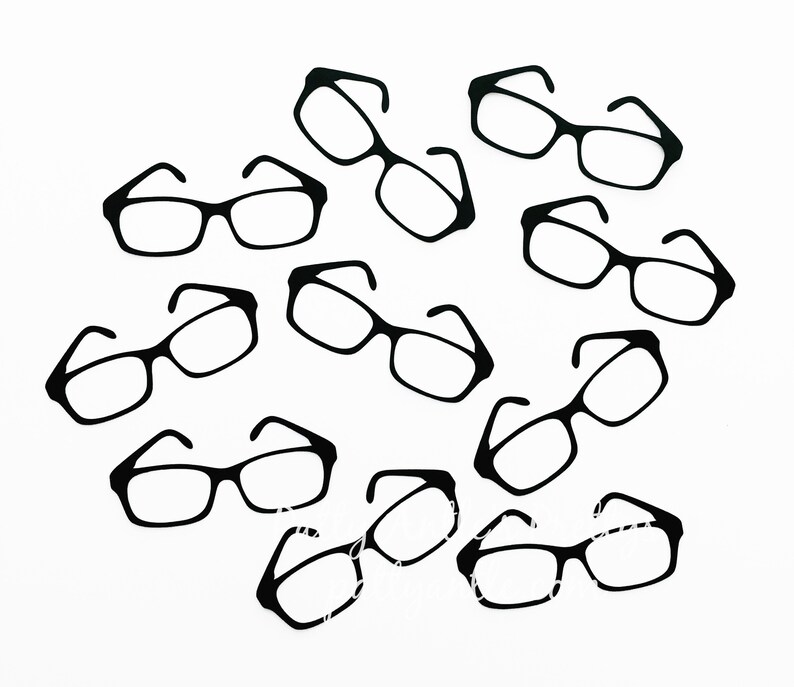 Eyeglasses Die Cuts Eyeglasses Confetti Eye Glasses Die Etsy