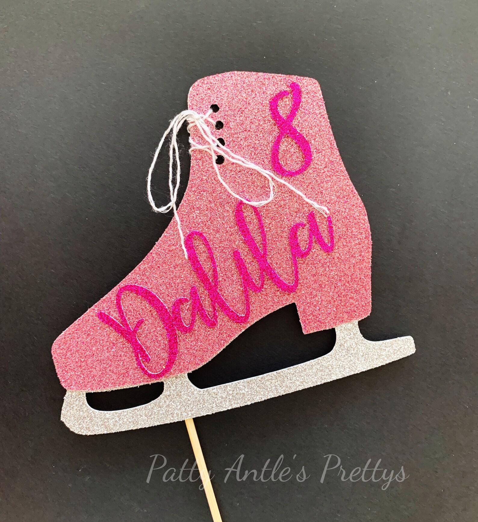 Glitter Ice Skate Cake Topper Ice Skate Cake Topper Skating Etsy