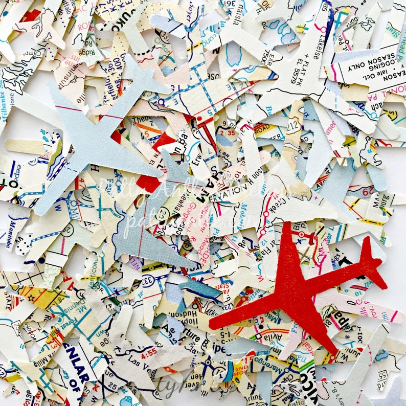 Atlas Airplane Confetti Travel Confetti Vacation Confetti Pilot Confetti 100 Ct