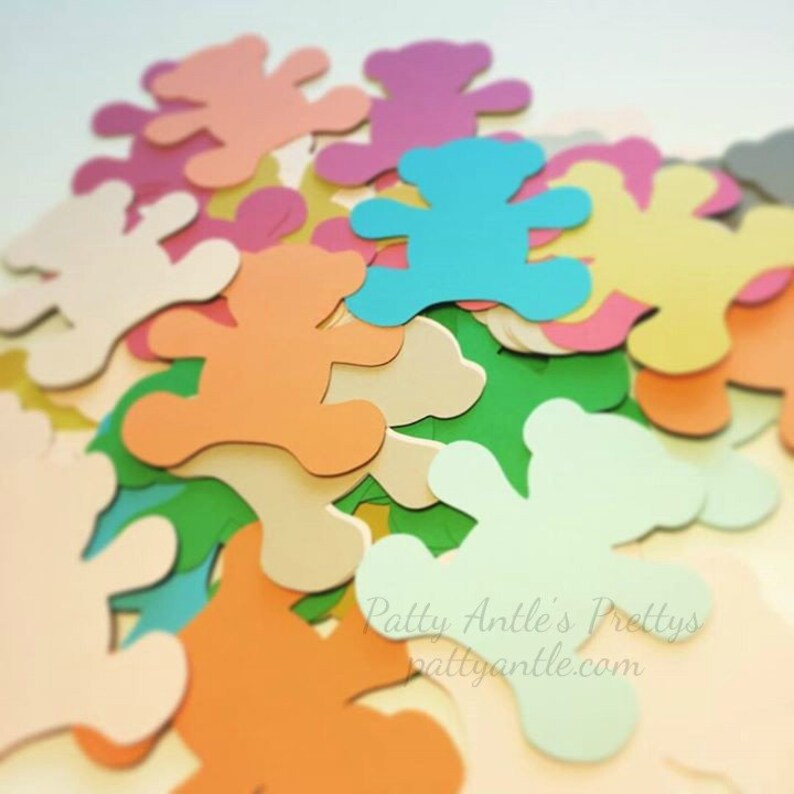 Teddy Bear Confetti Bear Gift Tags Bear Die Cuts 20 Ct. Bear Confetti Gender Reveal Bears Teddy Bear Die Cuts