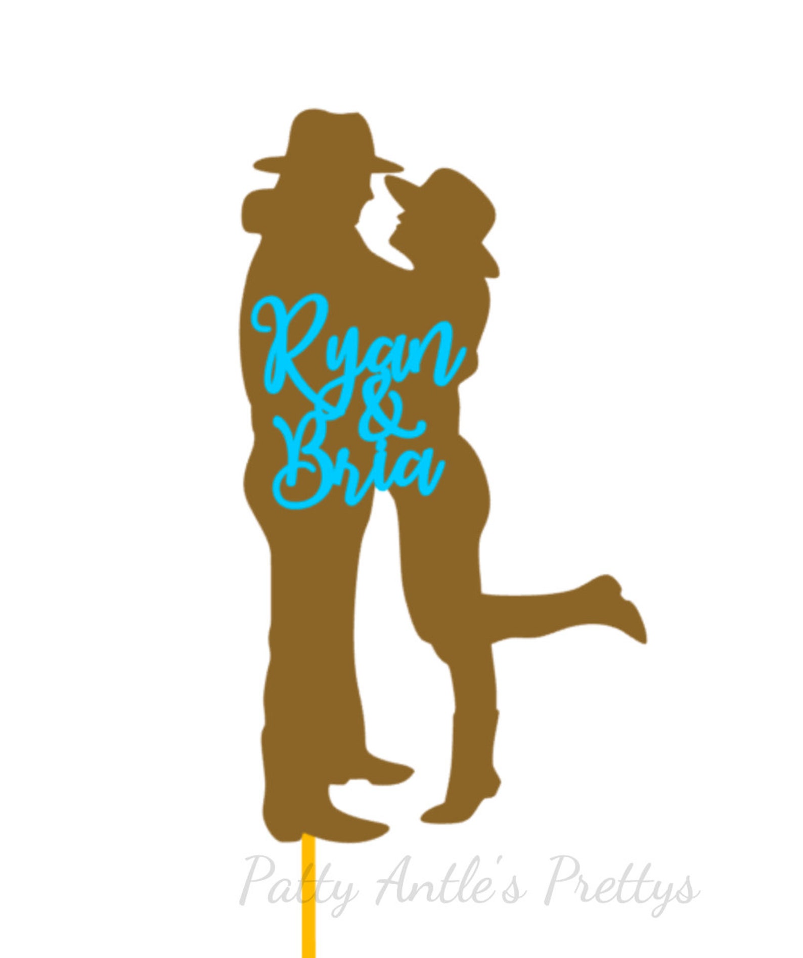 Glitter Cowboy Cowgirl Cake Topper Western Cake Topper Etsy