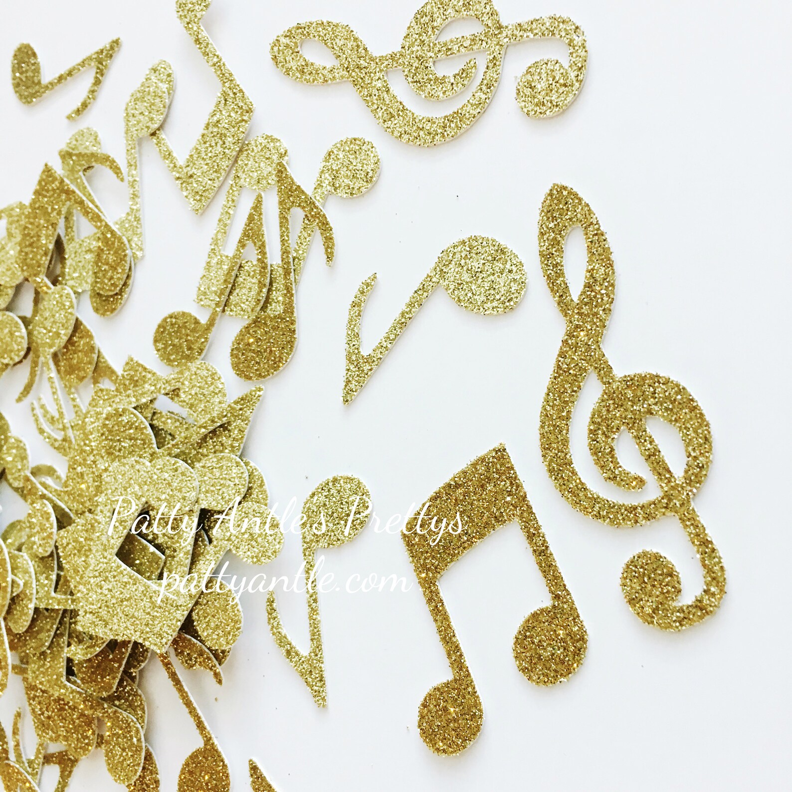 Glitter Music Notes Die Cuts Glitter Music Notes Confetti Etsy