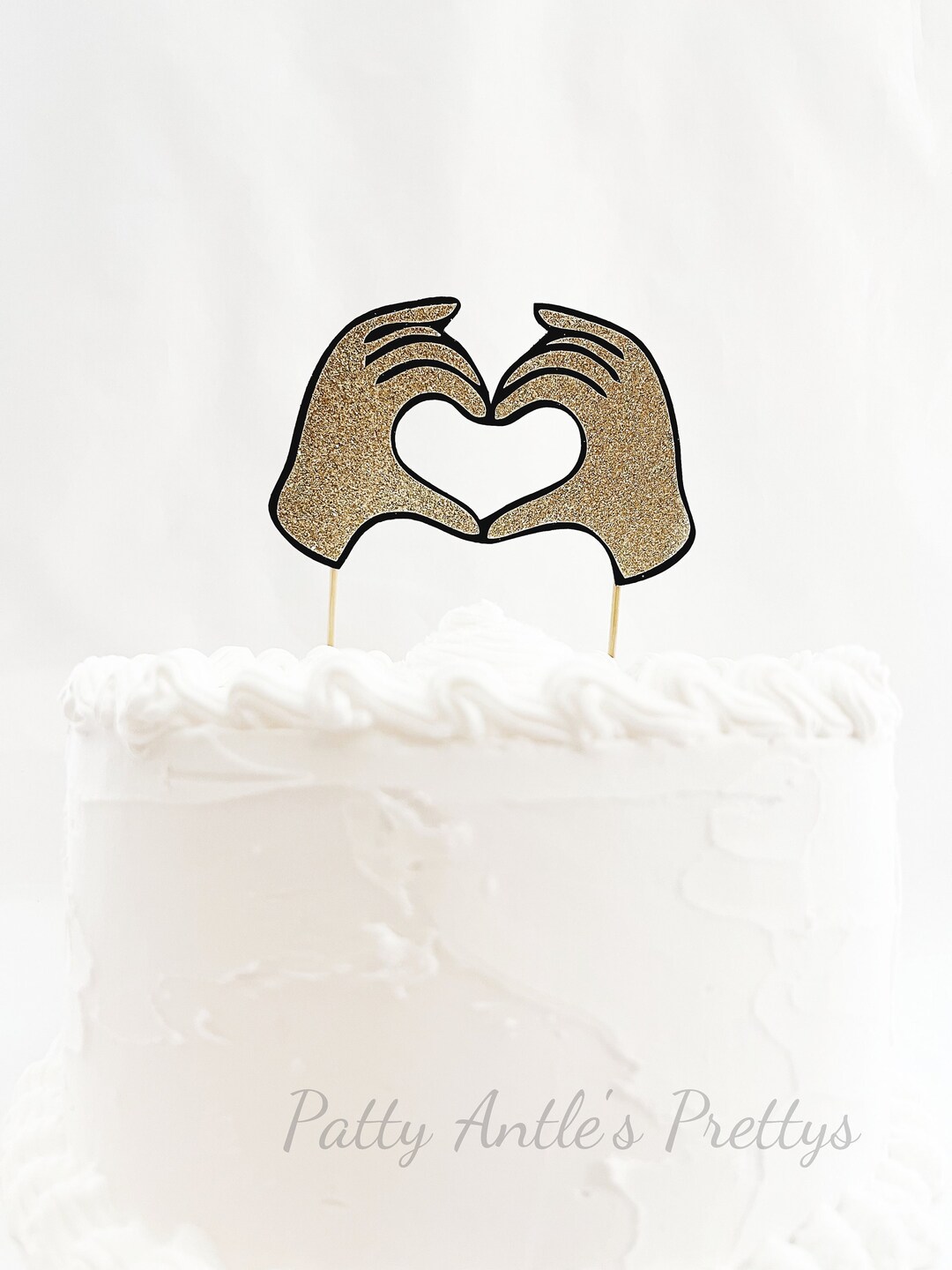 Hands Topper Glitter Heart Hands Cake Topper: Wedding Anniversary Party Decor - Etsy
