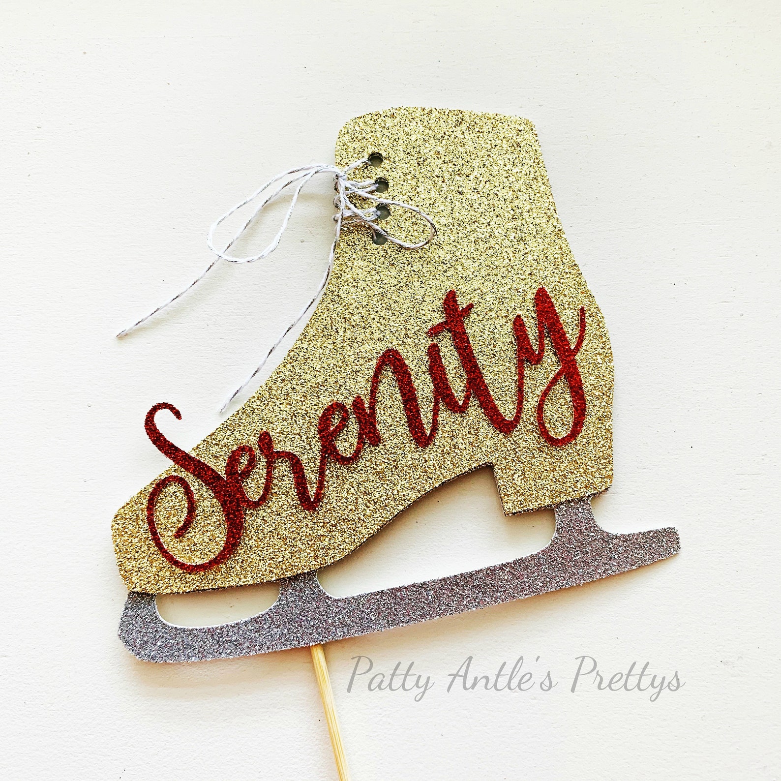 Glitter Ice Skate Cake Topper Ice Skate Cake Topper Skating Etsy