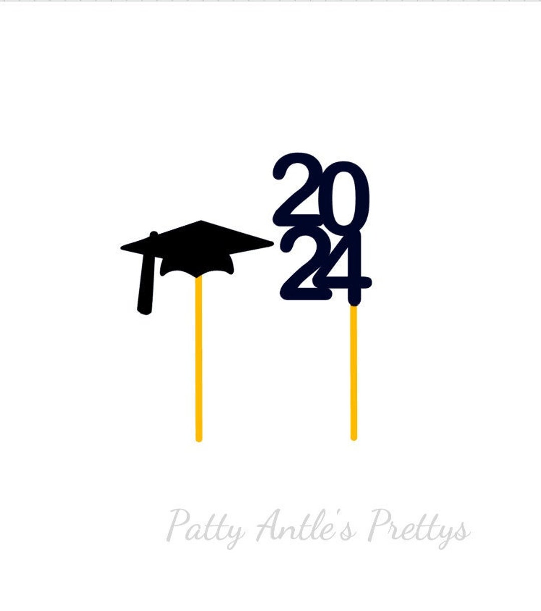 Graduation Cupcake Toppers, 2024 Cupcake Topper, Graduation Cap Cupcake