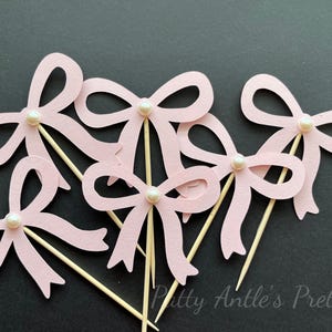 Paper Ribbon Cupcake Toppers, Baby Cupcake Toppers, Baby Shower Cupcake Toppers, Ribbon Cupcake Toppers, Bow Cupcake Toppers