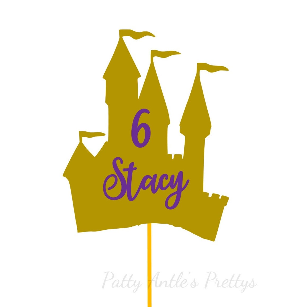 Glitter Castle Cake Topper Princess Cake Topper Princess Etsy