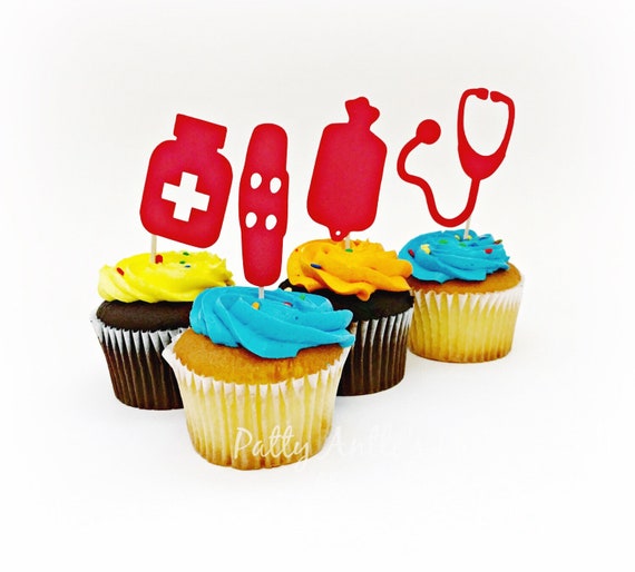 Medical Cupcake Toppers Nurse Cupcake Topper Doctor Cupcake Etsy