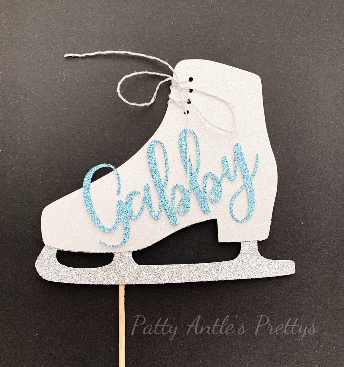 Glitter Ice Skate Cake Topper Ice Skate Cake Topper Skating Etsy