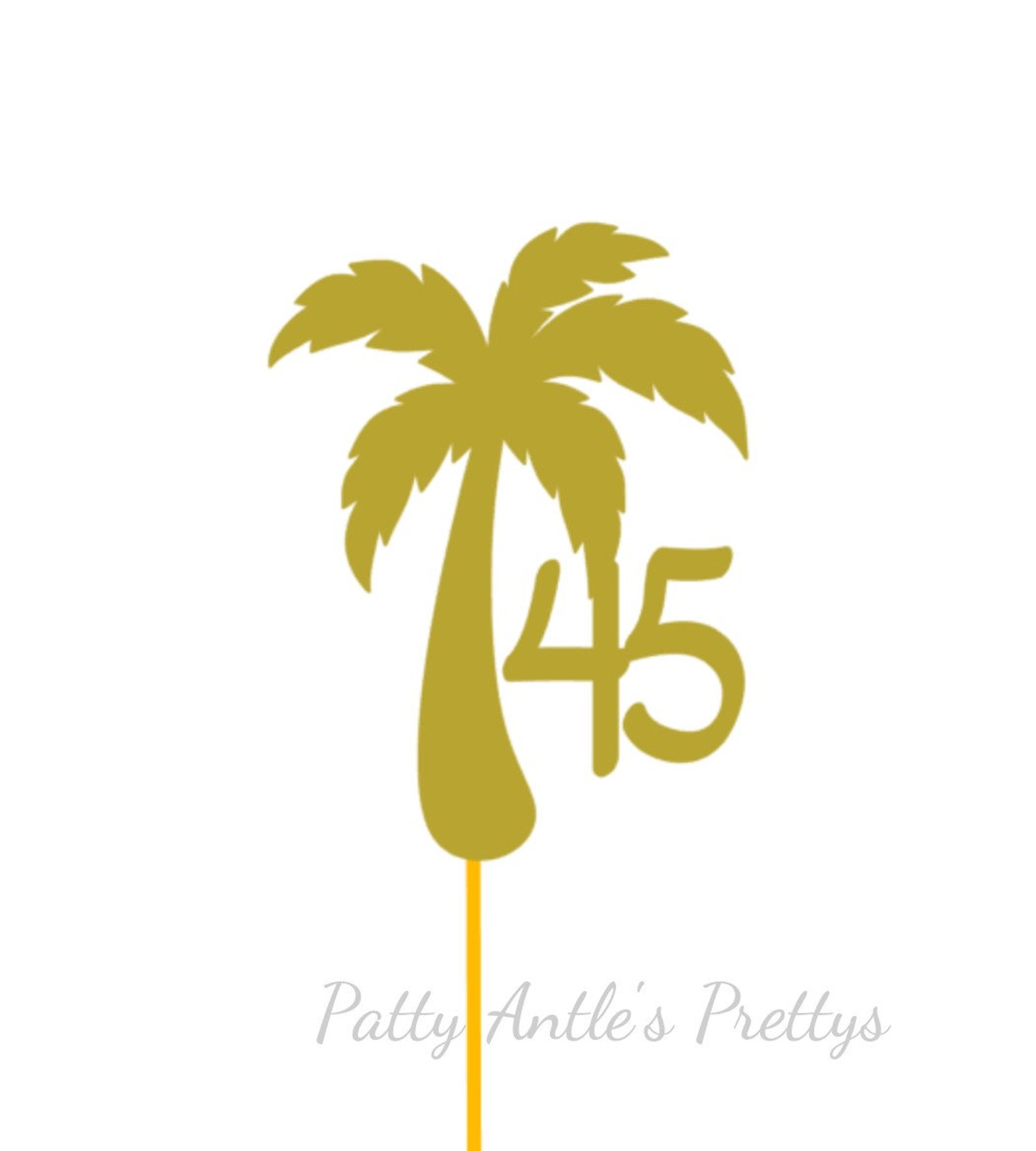 Glitter Palm Tree Cake Topper Palm Tree Cake Topper Island Etsy