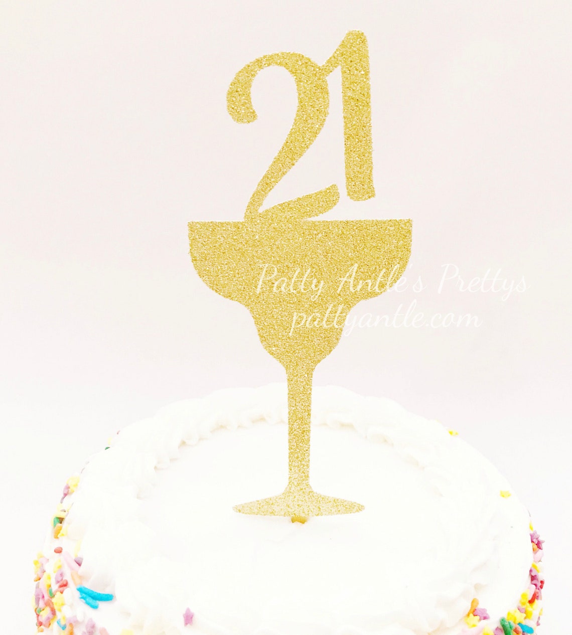 Glitter Margarita Glass Birthday Cake Topper Birthday Etsy UK
