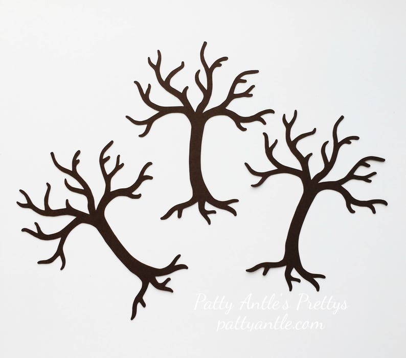Dead Tree Die Cuts Halloween Die Cuts Paper Tree 4 Ct. Bare Tree Die Cuts Tree Die Cuts