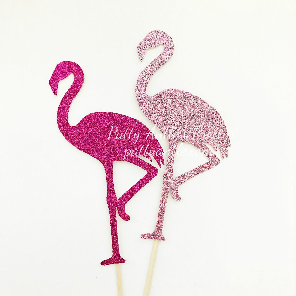 Glitter Flamingo Cake Topper Tropical Cake Topper Pink Etsy