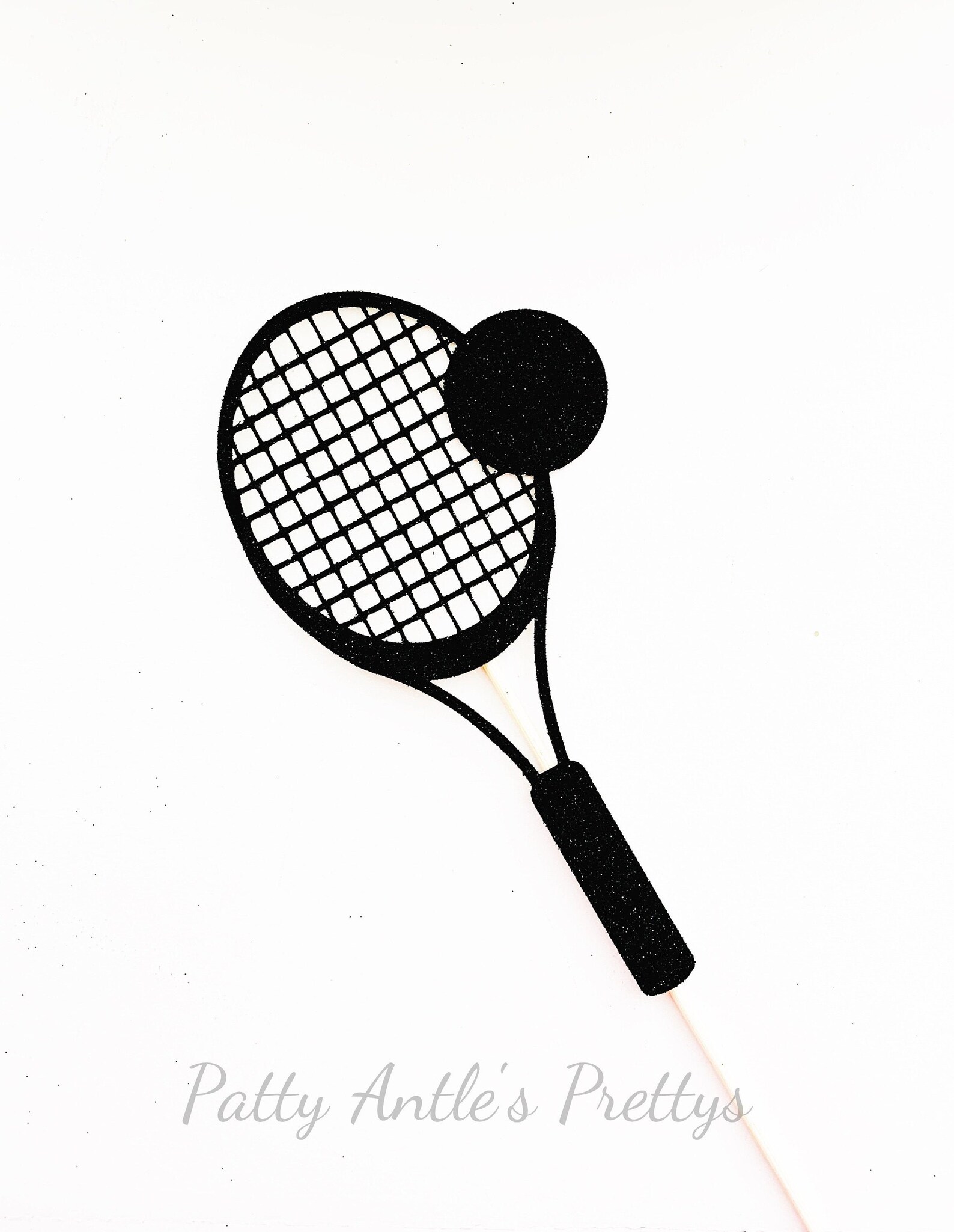 Glitter Tennis Racquet Cake Topper Tennis Cake Topper Tennis Etsy