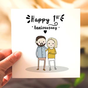 First Anniversary Paper Anniversary Couple Custom Portrait Family art 1st Anniversary Paper Gift, wedding portrait, family portrait image 8