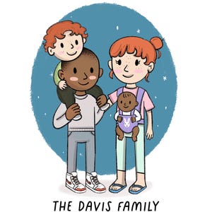 Custom Family Portrait Artwork | Cartoon Drawing Print | Personalized Art for Special Memories | Custom Artwork Keepsake