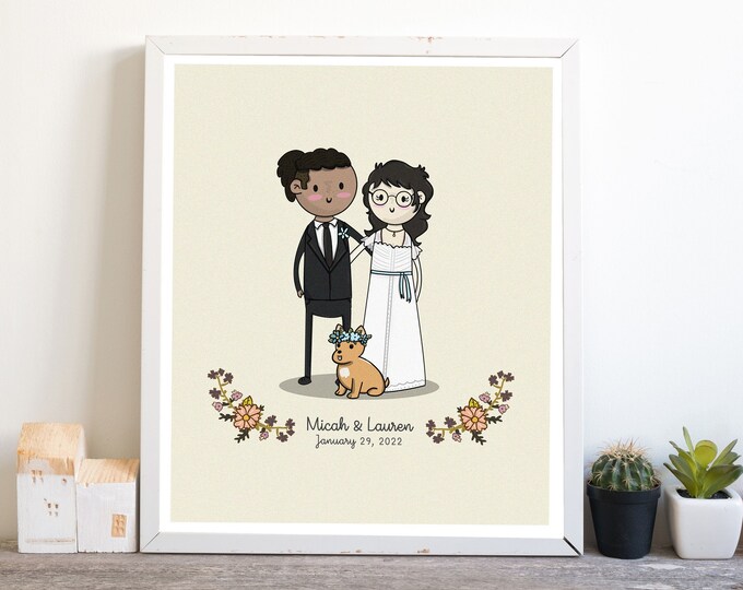 Custom Family Portrait hand drawn from photo! Cute custom gift