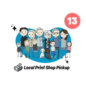 13 PEOPLE/PETS DIGITAL Custom Portrait, Cartoon Portrait, Unique Hand-Drawn Digital Portraits: Personalized Gifts in Just Days!
