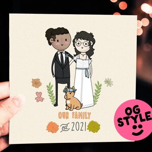 Custom Portrait from Photo, Cartoon Portrait, Printed Family Illustration, Custom Portrait Personalized Print, Gift for Him, Custom Drawing OG Style 8.5x8.5